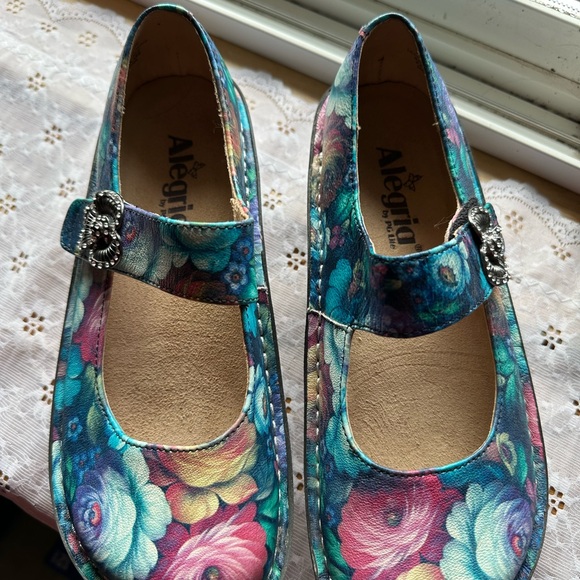 Alegria Shoes - Alegria Floral Mary Jane Shoes - Blue and Pink